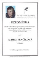 Vzpomínka Pěnčíková Radmila