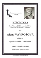 Vzpomínka Vavrošová Alena