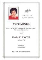 Vzpomínka Vlčková Karla