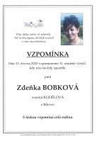 Vzpomínka Bobková Zdeňka