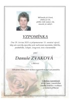 Vzpomínka Zvaková Danuše