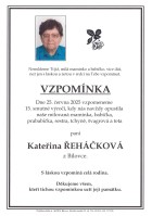 Vzpomínka Řeháčková Kateřina
