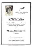 Vzpomínka Bieláková Milena