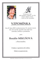 Vzpomínka Mikušová Rozália