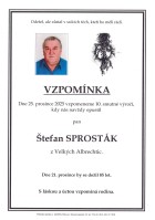 Vzpomínka Sprosták Štefan