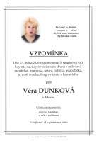 Vzpomínka Dunková Věra