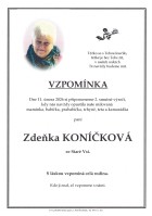 Vzpomínka Koníčková Zdeňka