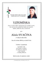 Vzpomínka Svačina Alois