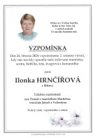 Vzpomínka Hrnčířová Ilonka