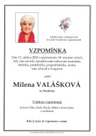 Vzpomínka Valášková Milena