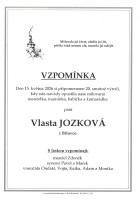 Vzpomínka Jozková Vlasta