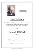 Vzpomínka Košař Jaromír