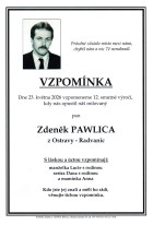 Vzpomínka Pawlica Zdeněk
