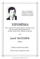 Vzpomínka Matiašek Josef
