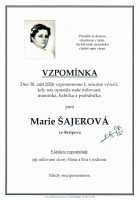 Vzpomínka Šajerová Marie