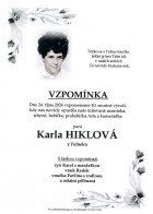 Vzpomínka Hiklová Karla